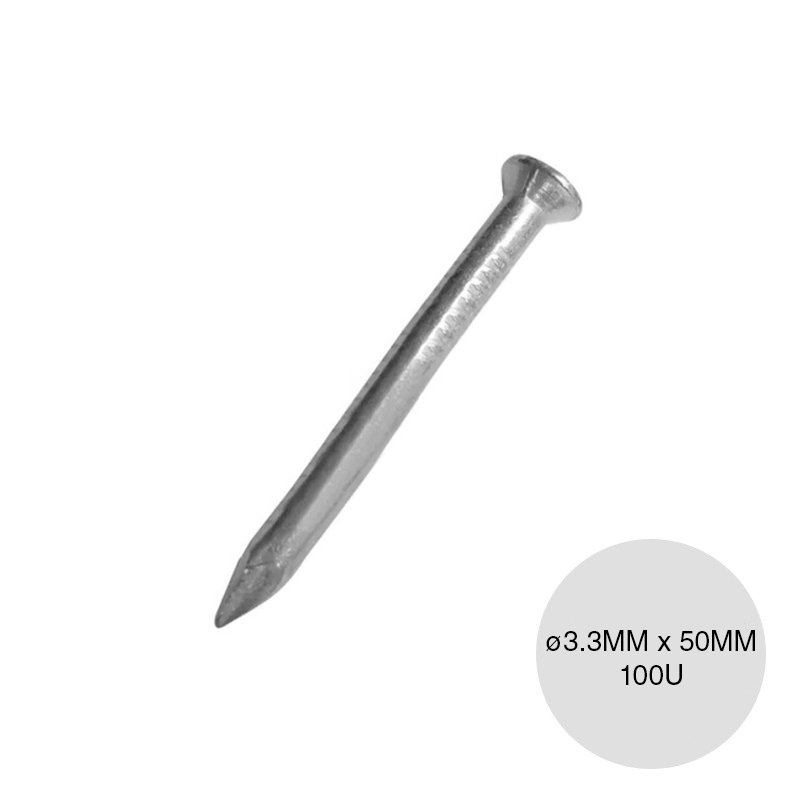 CLAVO ACERO 3,3 X 50 MM X UNIDAD